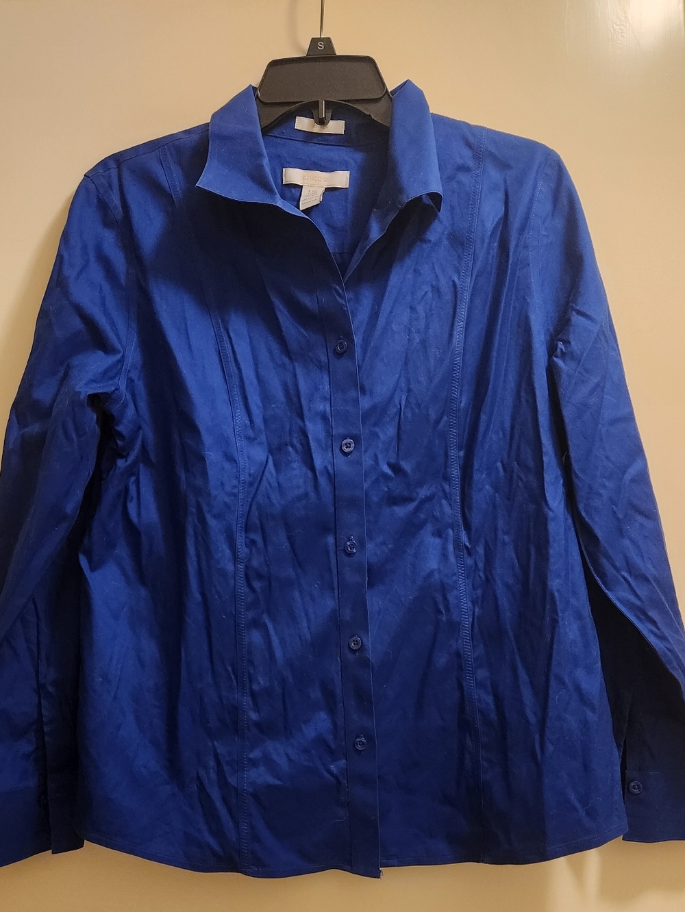 Women's Chico's Classic Button-Up Shirt in Vibrant Royal Blue, Size 1.5